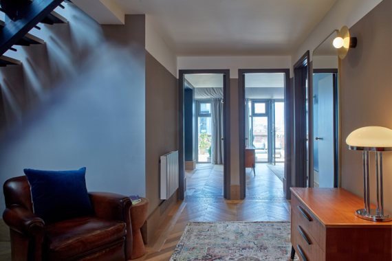 Spacious hallway at two bedroom penthouse
