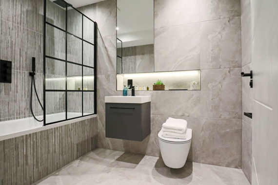 A bright and modern bathroom