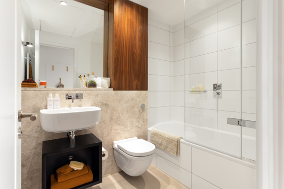 A bright and modern bathroom