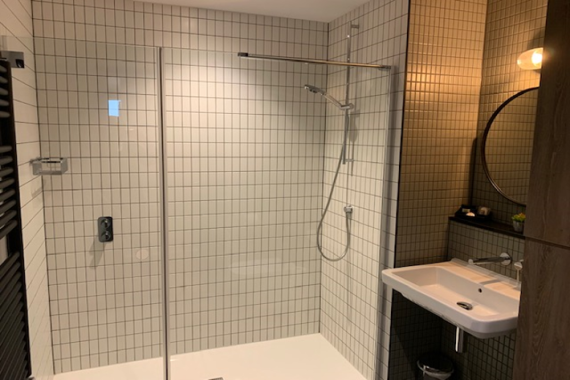 Clean and shiny shower room