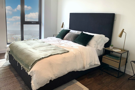 Spacious and comfortable double bedroom with views