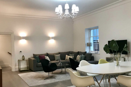 A spacious, smart living and dining area