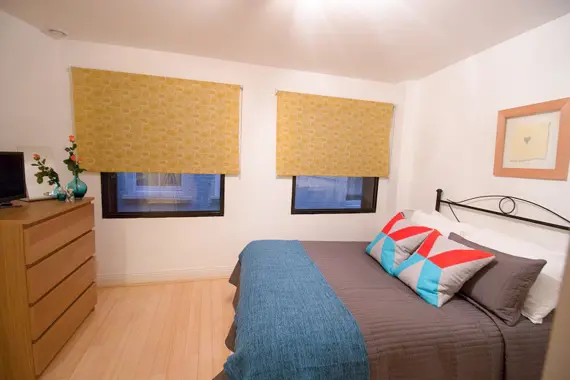 Continuing the contemporary feel in a standard bedroom