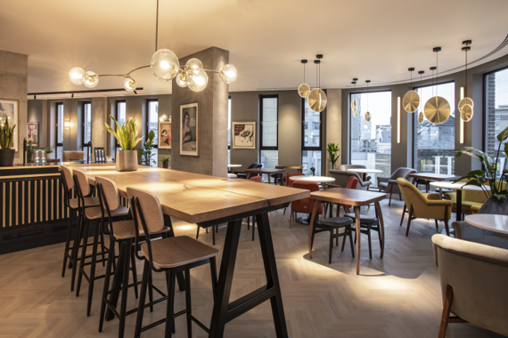 Food choices in the building for guests