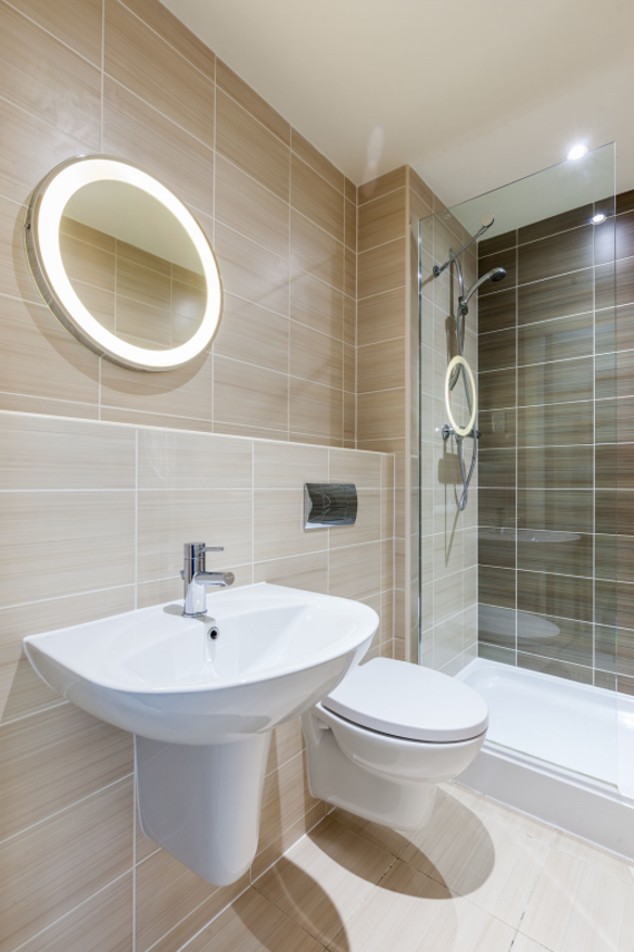 A clean, modern shower room