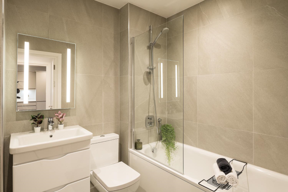 Relax in this serene bathroom