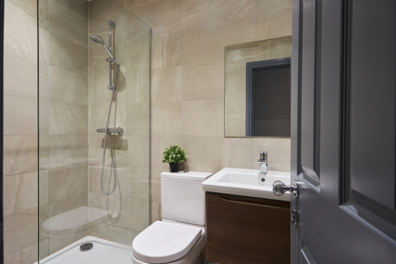 A polished and lovely bathroom