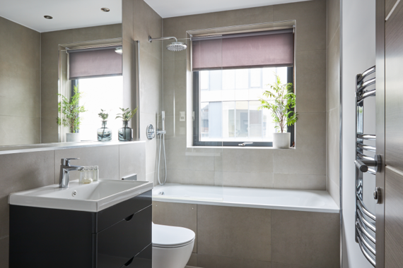 Refresh in the clean and shiny bathroom