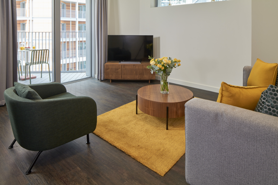 A beautifully finished open plan living area