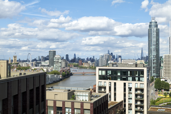 Stunning roof top view across river Thames