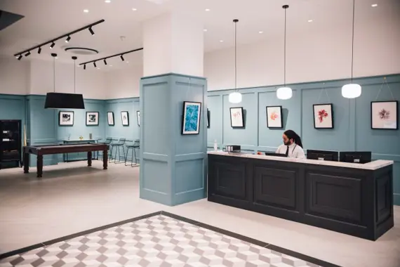 A welcoming reception at Hoxton Apartments