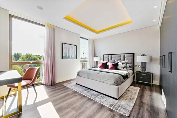 Stylishly decorated bedroom, combining aesthetics and comfort for a relaxing atmosphere