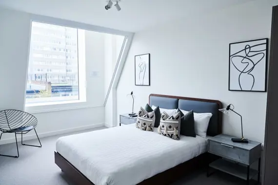 Stylish bedroom adorned with chic decor elements