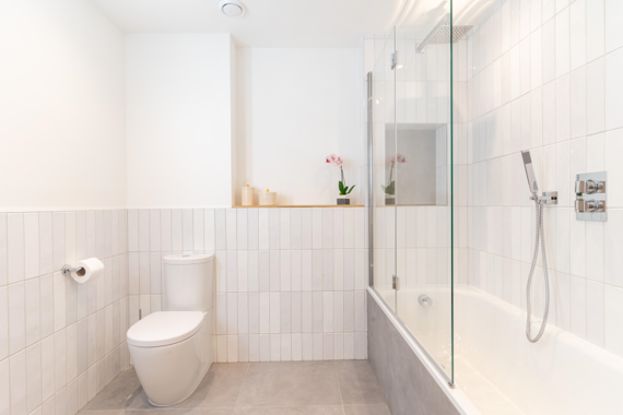 A bright and modern bathroom