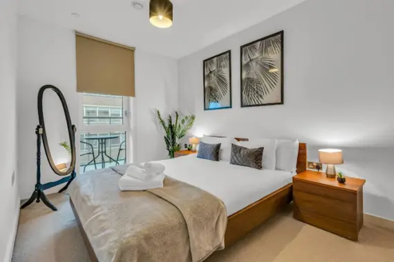 Stylishly decorated bedroom in Shoreditch