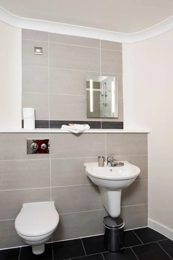 A sleek, modern bathroom