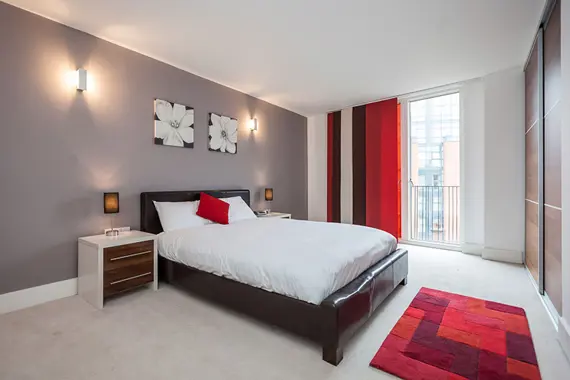 A typical trendy and modern double bedroom