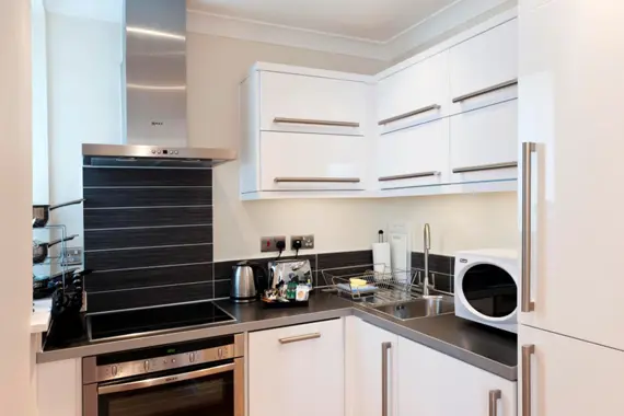 A modern, well equipped kitchen