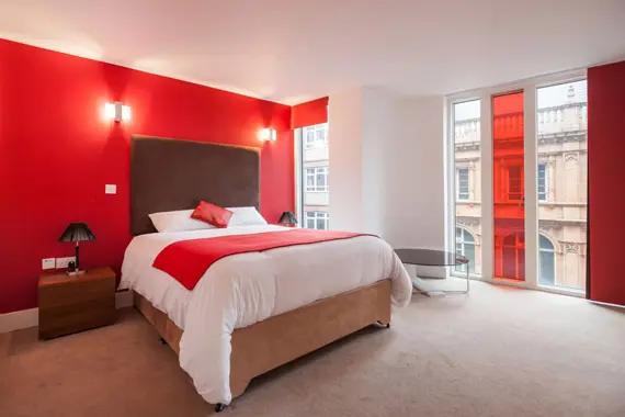 One of the bedrooms at the Sinclair apartments