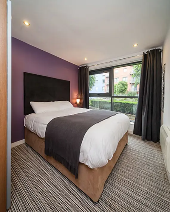 A typical bright and modern bedroom at West One