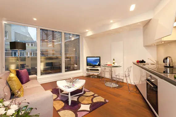 A modern and trendy lounge area