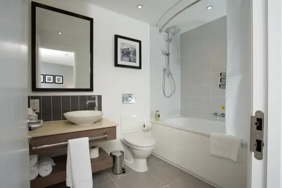 A bright, modern bathroom at Staybridge Birmingham