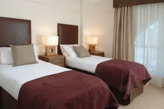 The cute twin bedroom in the four bedroom apartment