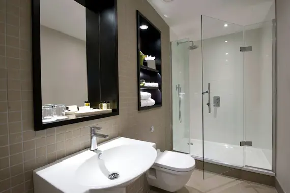 A modern, clean shower room