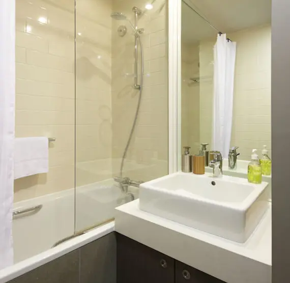 A modern, clean shower room