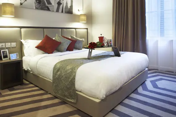 A very comfortable looking bed!