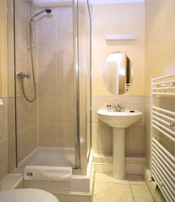 A clean, spacious shower room