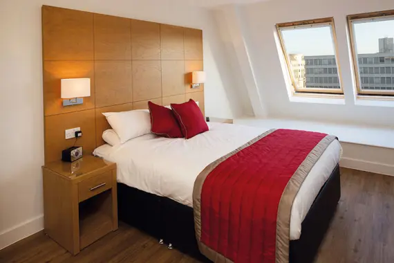 A spacious top floor master bedroom