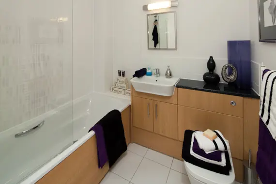 A bright, clean bathroom