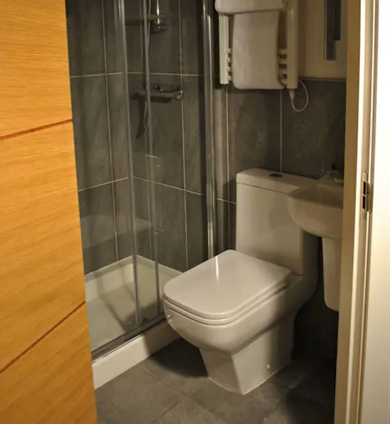 A sleek, modern shower room