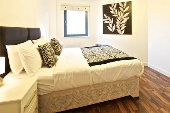 A comfortable, well decorated bedroom