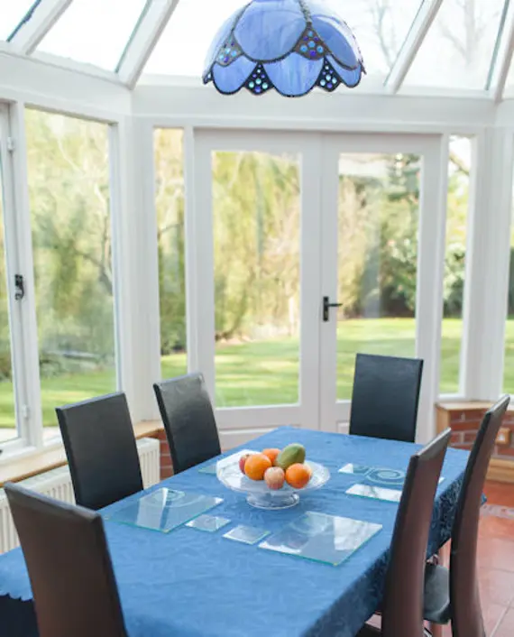A lovely, light dining area