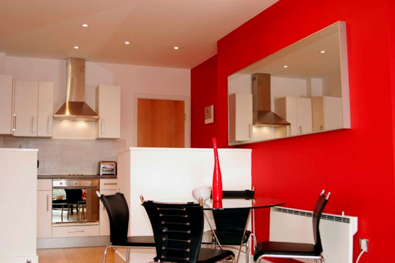 A bright kitchen and dining area