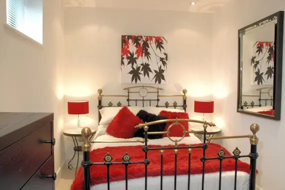 A lovely, bright bedroom in the penthouse