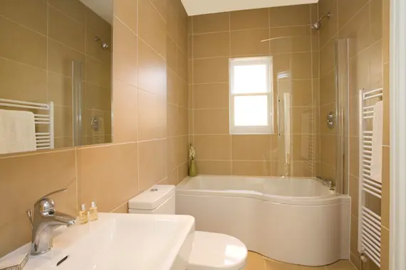 A modern bathroom at Castle Crescent Apartments