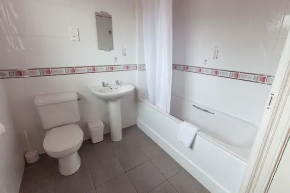 A bright, clean bathroom