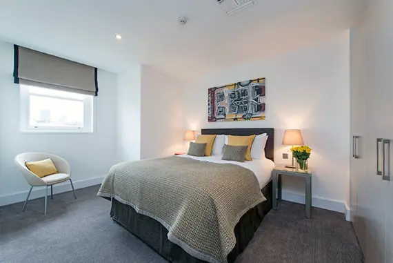 The gorgeous, relaxing bedroom in a one bedroom suite