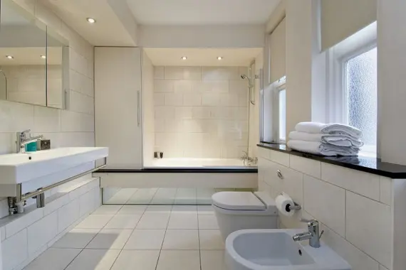 A modern bathroom in the premium plus two bedroom apartments