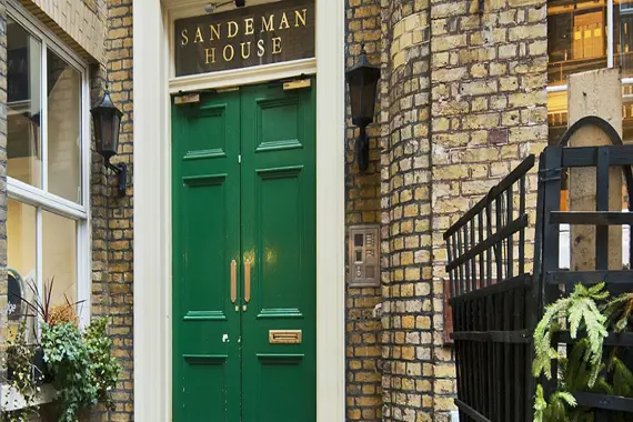 The front door at St Swithin's Apartments