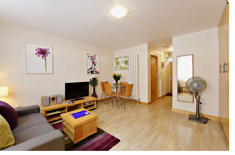A bright and spacious living area at St Christopher's Place