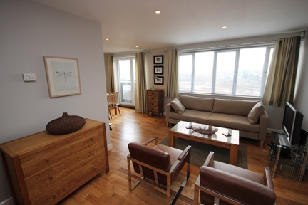 A spacious, modern living area