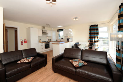A spacious Hilton Campus open plan kitchen/living area