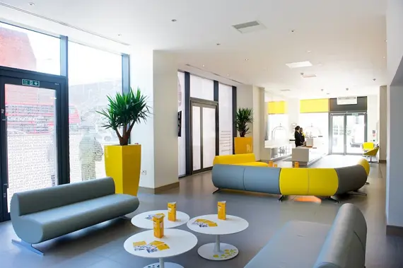 The welcoming reception area