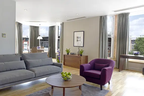 A stunning open plan living area, with a view