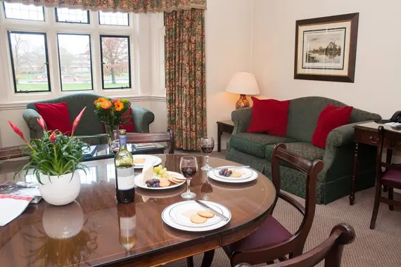 A typically spacious living area in a two bedroom apartment