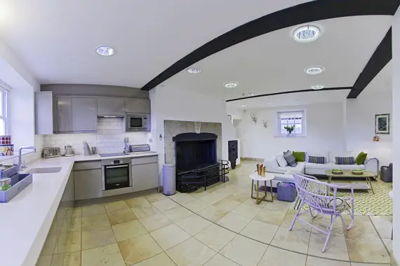 A sleek, modern kitchen in the Lower Garden Suite